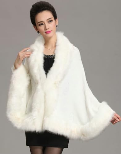 Bridal Faux Fur Shawl for Women Casual Black Shawl Wrap Stole Winter Luxury Fur Cape for Wedding Evening Party3