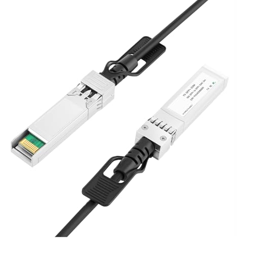 Image of HANUTECH SFP Cable,10G SFP+ to SFP+ DAC, 10GBASE-CU Passive Direct Attach Copper Twinax Cable for for Cisco SFP-H10GB-CU0.5M,Ubiquiti,D-Link,Netgear,Mikrotik Devices,Passive (3 Meter)