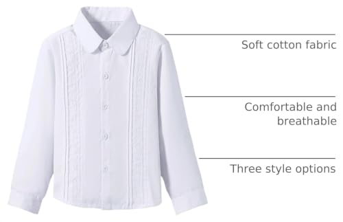 Image of Girls' Long Sleeve Peter Pan Collar Shirt Girls School Uniform Shirts
