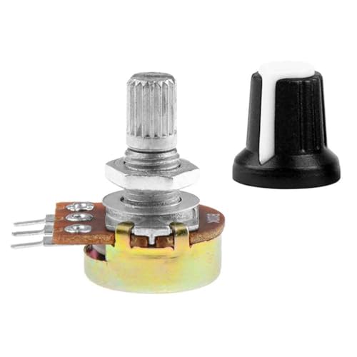 OcioDual Embellecedor Boton Blanco + Potenciometro B10K Lineal 10K OHM para Raspberry Knob 15mm