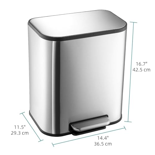 Caneca de Basura de Acero Inoxidable con Pedal y Cubeta Interna miniatura 2