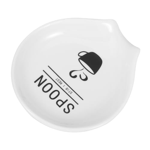 Alipis Portacucharas De Café Cerámica Soporte Para Cuchara De Cocina Bandeja Para Cucharas Pequeña Para Uso Diario Encimera o Mesa