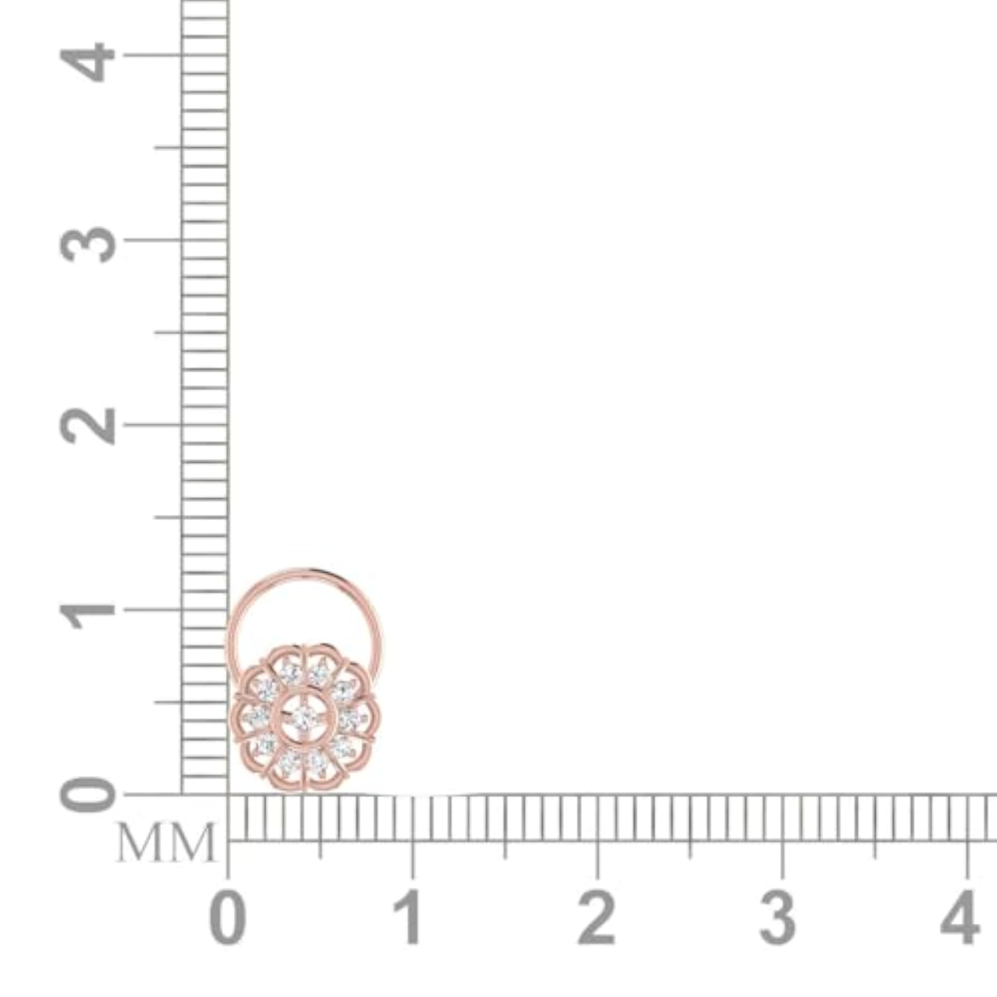 9K BIS Hallmarked Rose Gold Stud Nosering