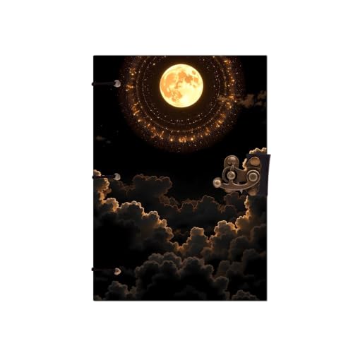 Image of Shine Moon Diary Notebook 7x5 Inch 160 Pages Unruled Journal for Notes