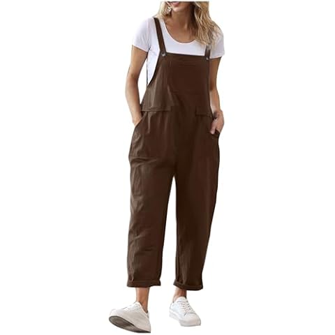 HAOLEI Summer Casual Linen Jumpsuit Cover