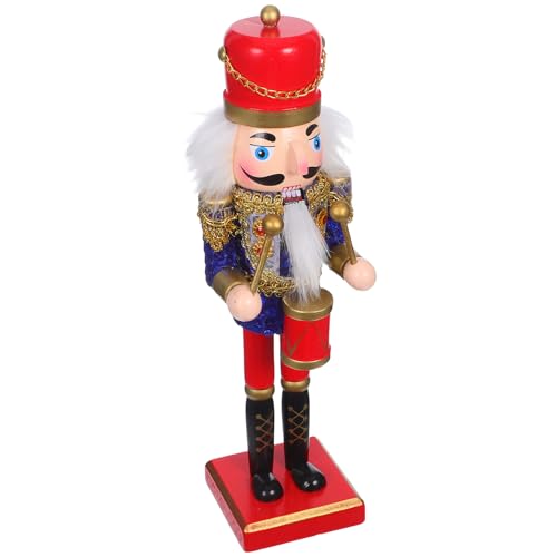 TOBBOMEY 伝統的な木製くるみ割り人形兵士 手作りクリスマス飾り 卓上置物 ホリデーデコレーション 木工細工の小型ナッツクラッカー装飾