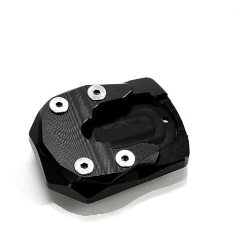 Seitenständer Verlängerungsplatte Für Y&amaha Für Xmax 300 125 250 Motorrad Seitenständer Pad CNC Ständer Fußvergrößerung Stützverlängerung rutschfest(Schwarz)