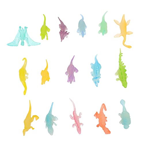 UPKOCH 16 Piezas Juguete de Luminoso Dinosaurs Toys Mini Figura de pequeños Juguetes de Juguete de emisor de luz el plastico