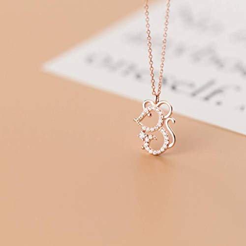 Collier de diamant petite souris cadeau d'anniversaire idéal pour femme