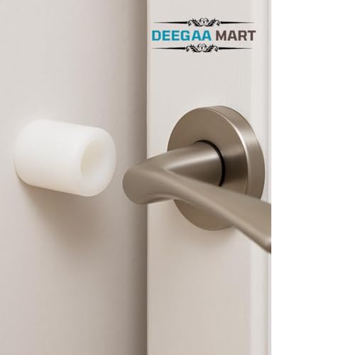 Image of White PVC Door Stopper Bumper with Silencer Protects Doors & Walls (1.5 Inch, 10, Count)