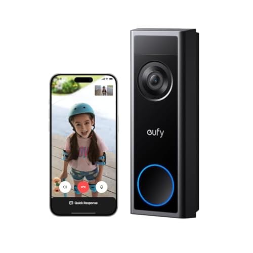 eufy Video Doorbell C31, 2K FHD, Battery or Hardwire Powered, Easy to Install, Quick-Release Battery, Live Video Call, 24/7 Recording, Human & Motion