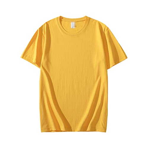 T-shirt manches courtes homme coton couleur pure orange YIOLEAMP uni
