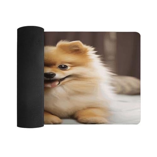 Mouse Pad grande anti deslizante con diseño de perro pomerania miniatura 3