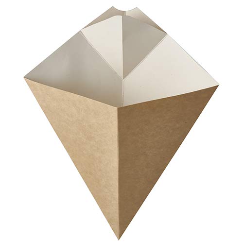 Papstar - 10 x 50 Cornet de frites avec compartiment pour la sauce