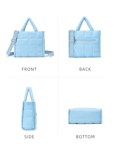 Image of WESTBRONCO Puffer Crossbody Bags for Women Quilted Tote Bag Puffy Weekender Overnight Bag Nylon Shoulder Handbag