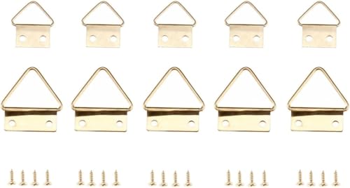 Image of Wall Holder Art Display Hooks Triangle D Ring Photo Frame Hooks Hanging Picture Oil Painting Mirror W /Screws Hanger Wall Holder Alloy Picture Hanging Hardware Decorative Hangers