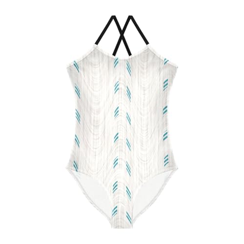 Aegean Teal Mottled Swirl Girls Swimsuits 1 Piecing Toddler Girl Bathing Suit Toddler Girl Swim Suit