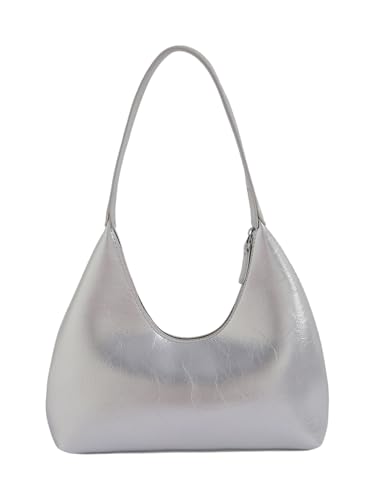 Verdusa Women's Metallic Hobo Shoulder Bags Top Handle Handbag Zipper Purses2