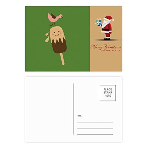 Cartes postales Père Noël chocolat et glace : lot de 20 pour vos voeux