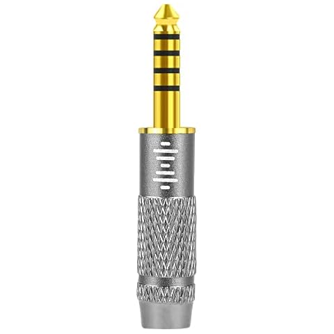 GEEKRIA 4.4mm Male to 3.5mm (1/8'') Balanced Female Headphones Adapter for 3.5mm 4-Pole Cable Connected to Balanced 4.4mm Player Device, Aluminum Alloy Conversion Audio Plug, Gold Plated Adapter Cover