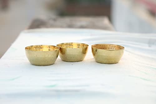 Handmade Hammered Brass Tealight Holder Set Of 3 Votive Holders -2.5X1 Dh Inches Party Decoration #TOP6