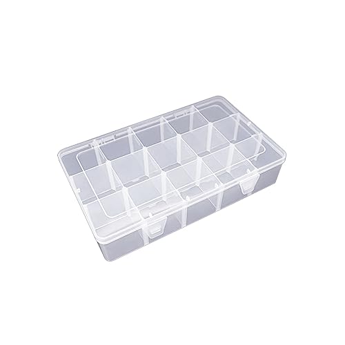 XAGMODSHN 15/28/36 Grids Clear Box with Adjustable Dividers Compartment Clear Storage Container for Bead