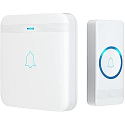 AVANTEK Wireless Doorbell, D-3F Waterproof Chime Kit Operating at Over 1300 Feet with 52 Melodies, 5 Volume Levels & LED Flash