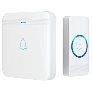 AVANTEK Wireless Doorbell, D-3F Waterproof Chime Kit Operating at Over 1300 Feet with 52 Melodies, 5 Volume Levels & LED Flash