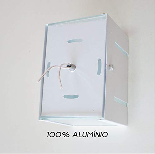 Arandela Branca + LED 5W 6000K luminária Externa Parede Muro 2 Focos Frisos Fachos St327