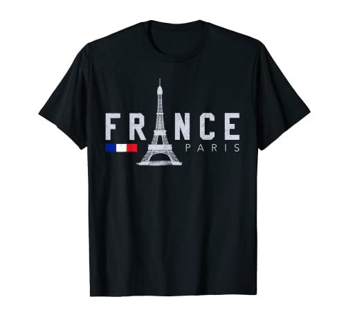 Paris France La Tour Eiffel Drapeau français Souvenir T-Shirt