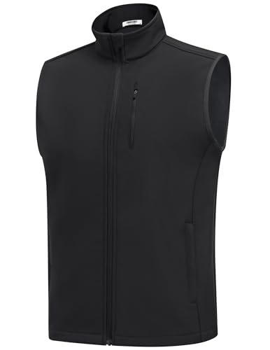 COOFANDY Mens Lightweight Softshell Vest Windproof Sleeveless Jacket Zip Up Fleece Lined Vest Outerwear for Golf Running2