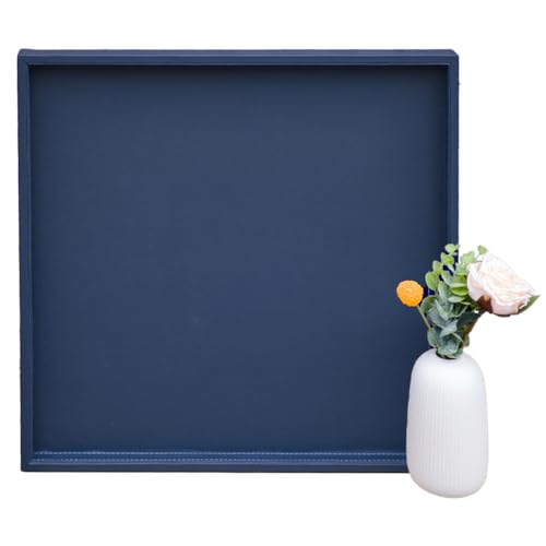 Best Navy Blue Tray for Coffee Table: Stylish, Durable, and Functional Picks 5 Galopgen 20 * 20 Inch Rectangular Ottoman Tray | Textured PU Leather, Waterproof & Heat-Resistant Storage for Coffee/Dining Tables, Sofa, Bed, Entertainment & Party (Navy Blue, 20 * 20in)