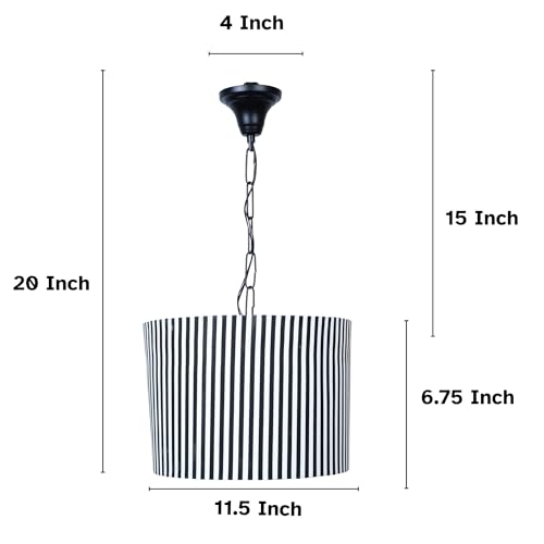 Image of tu casa Zebra Stripe Print Fabric Glow Pendent Light Hanging Lamp for Bedroom, Living Room, Lounge, Office, Gifting Area Without Bulb for Home Decoration (Height - 20 inch)