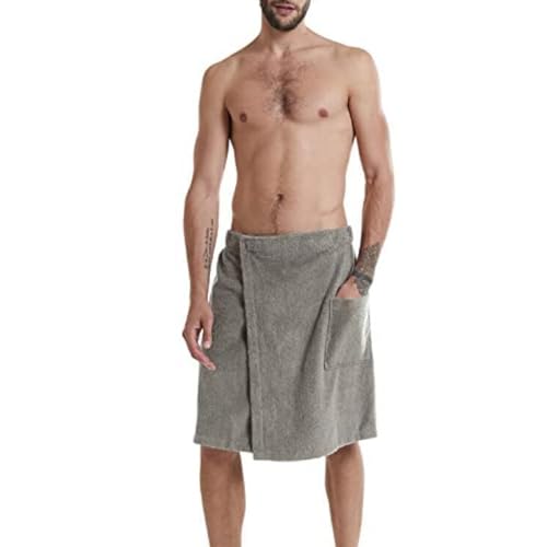 Men Boys Soft Wearable Bath Towels Elastic Band Adjustable Body Wrap Towel High Hydroscopicity Bathroom Gym Pool Beach Spa Bathing Shower Cover Up Wrap Around Towel with Pocket