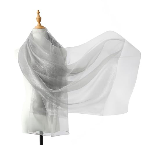 STARWHISPER Women's Sparkle Silk Scarf Shawl Wrap for Evening Dress Wedding Party Double layer2