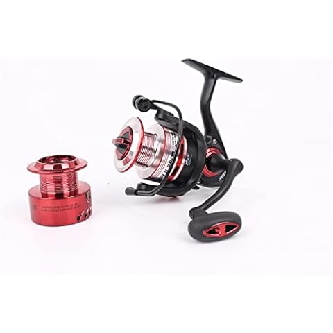 SILSTAR - Fishing Reel TYPHOON II Size 3500 Front Drag 3 Ball Bearings Fixed Aluminium Spool Plus Spare Graphite Infinite Anti Reverse - Aluminium Handle Gear Ratio 1:5.2 For Coarse Freshwater Use Cover