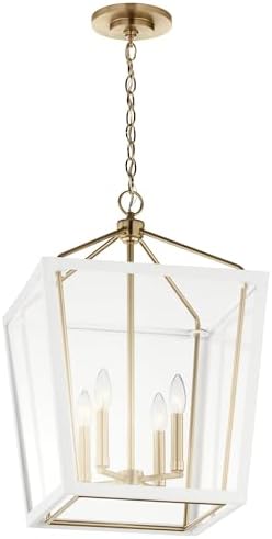 Kichler Delvin 4-Light Pendant Light, Glass, Bronze White