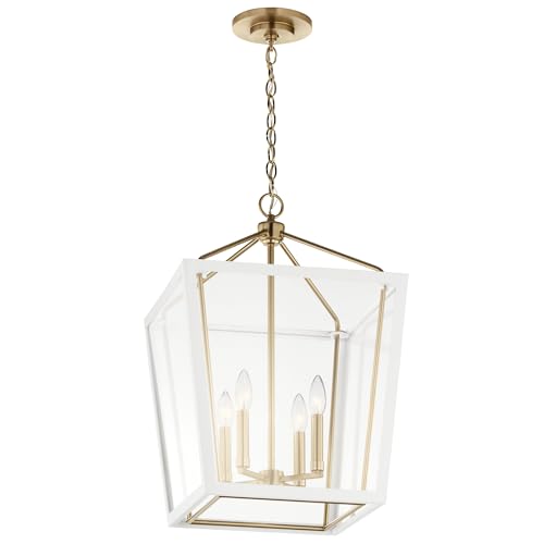 Kichler Delvin 4-Light Pendant, Updated Traditional Light with Clear Glass