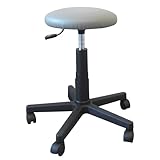 GIMA 27956 Hocker mit gepolstertem Sitz und Rädern, 53 – 71 cm, höhenverstellbar, Grau