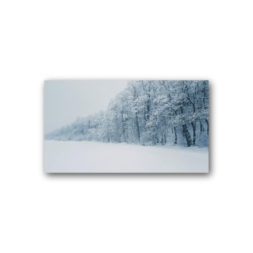 Toile murale Arbres enneigés déco forêt d'hiver pour salon