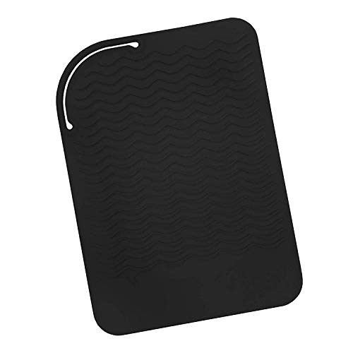 pizarra Black Silicone Heat Travel Mat, Anti-Heat Pad for Hair Straighteners, Curling Irons, Flat Irons and Other Hot Styling Tools