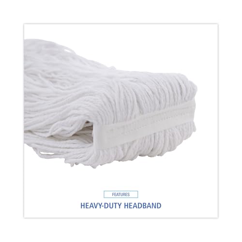 Image of Boardwalk Pro Loop Web /Tailband Wet Mop Head, Rayon, #24 Size, White, 12 /Carton
