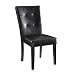 Set of 2 Parson Chairs with Tufted Leatherette in Dark Cappuccino Finish