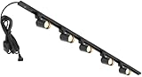 Hiiglxii Plug in Track Lighting with Power Cord, 5-Light LED Track Lighting Kit with 39in Rail, Modern Kitchen GU10 Track Lighting Fixtures Plug in Ceiling Light with 13FT Plug Cord, Black (No Bulbs)