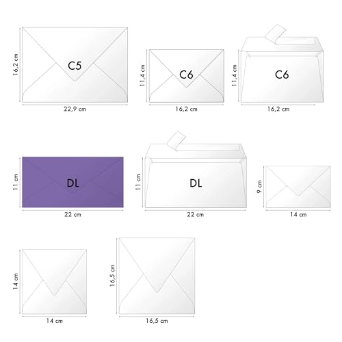 Clairefontaine Lalo 22700L - Pacco Da 25 Buste Rivestite Gommate 11X22 Cm, Vergata Di Francia, Bianco - 5