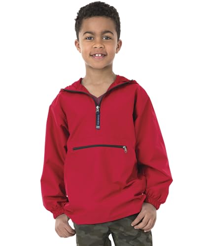 Image of Charles River Apparel Youth Pack-N-Go Pullover, Kids Lightweight Packable Water-Resistant Windbreaker
