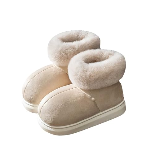 Genérico Botas Con Borreguito Mujer Botas Mujer Rebajas Men's Autumn And Winter Warm Warm Cotton Snow Boots With Fleece Thick Sole Botas Altas Mujer Invierno Botin Cordones Mujer (Beige, 40)