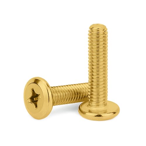 Image of Rely⇒VP INDUSTRIES (Pcs-25) M6x25 mm JCB Philips Flat Head Screw Nickel Finish | Flat Head Furniture Bolt Crib Bunk Bed Furniture Cot, Barrel Bolt, High Tensile Carbon Steel 10.9 Grad