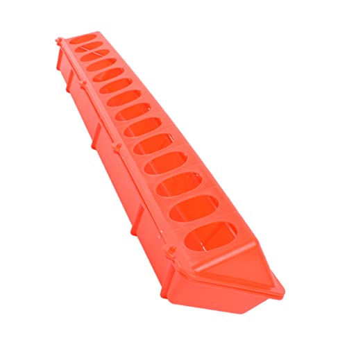 MOTHNUR Comedero Largo Bandejas De Pollo Comedero para Pájaros Alimentador Comedero para Jaula De Palomas Rata Paro Grasa De Ave Cooperativa Puerta Automatica De Gallinero Rojo El Plastico