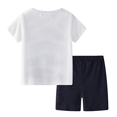 Image of Toddler Boy Clothes Sets T-Shirt&Shorts 2 Packs Kids Summer Outfits Shirt Short Sets 2-7T